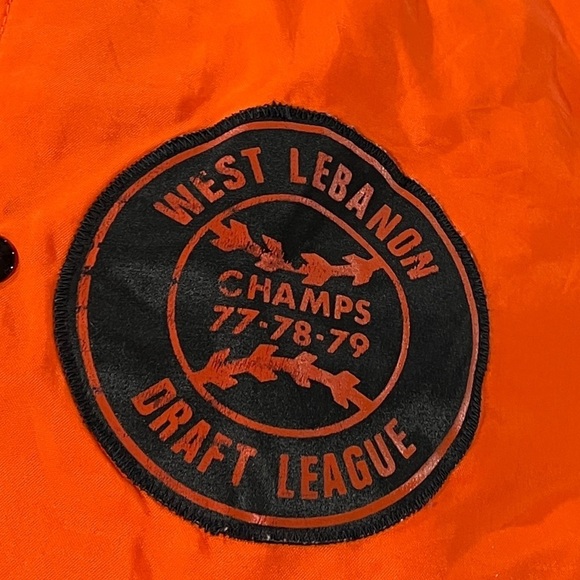 Vintage 70s West Lebanon Draft League 19870s Button Up Baseball Bomber Jacket - Picture 6 of 7